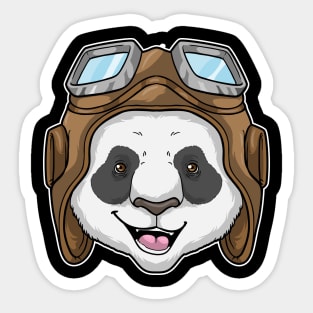 Panda as Pilot with Glasses Sticker